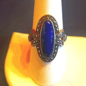 Sterling Silver LAPUS Lazuli Ring Size 8 BEAUTIFUL
